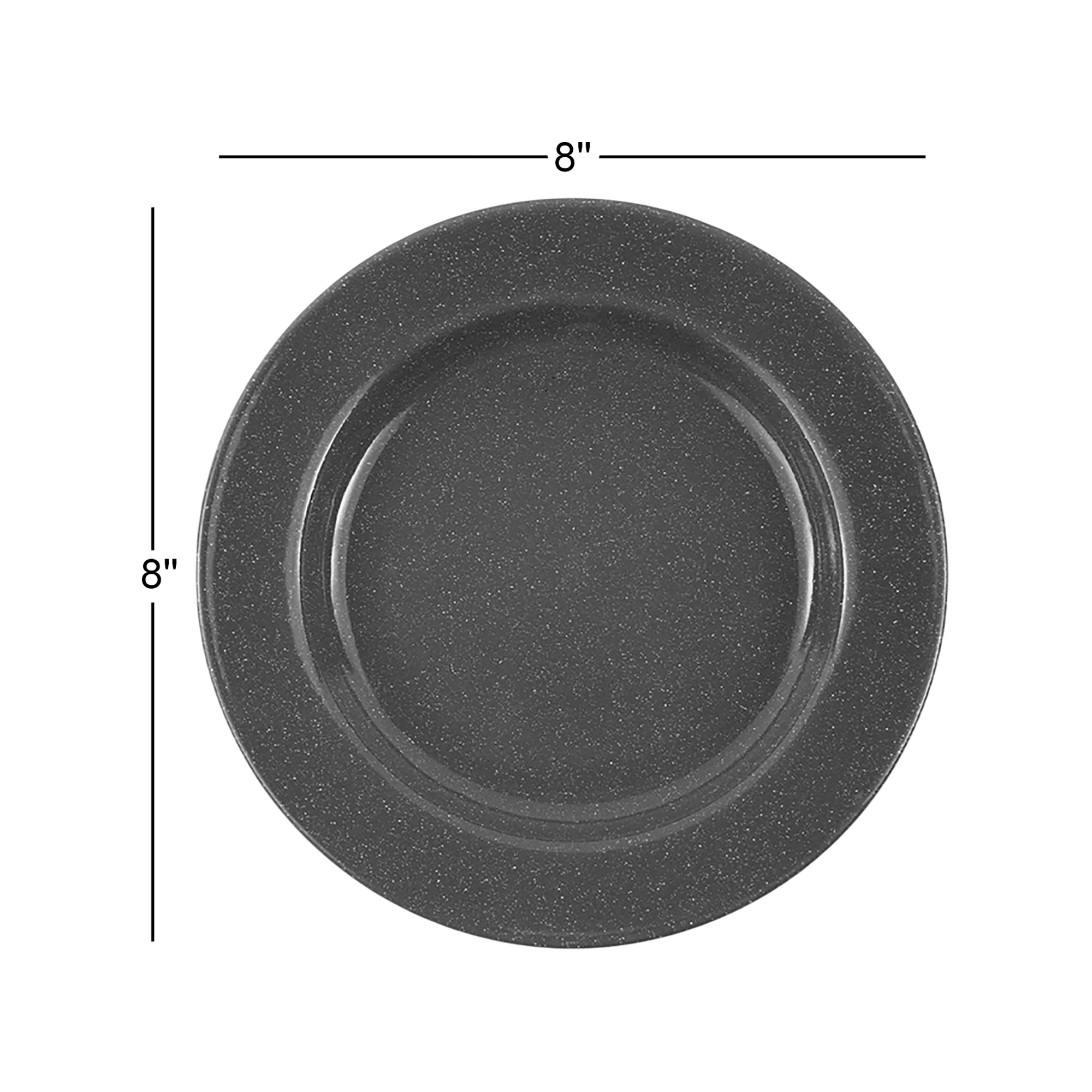 Crow Canyon Enamelware Stinson Flat Salad Plate, Gray