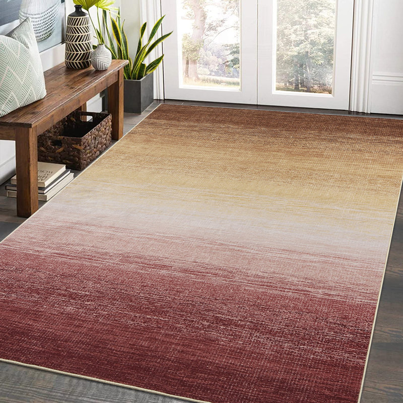 Washable Modern Abstract Area Rug Soft Non Slip Floor Carpet for Bedroom Living Room, Rectangle 5 pi x 7 pi