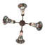 19" Wide Stained Glass Pond Lily 4 Light Fan Light-110857588