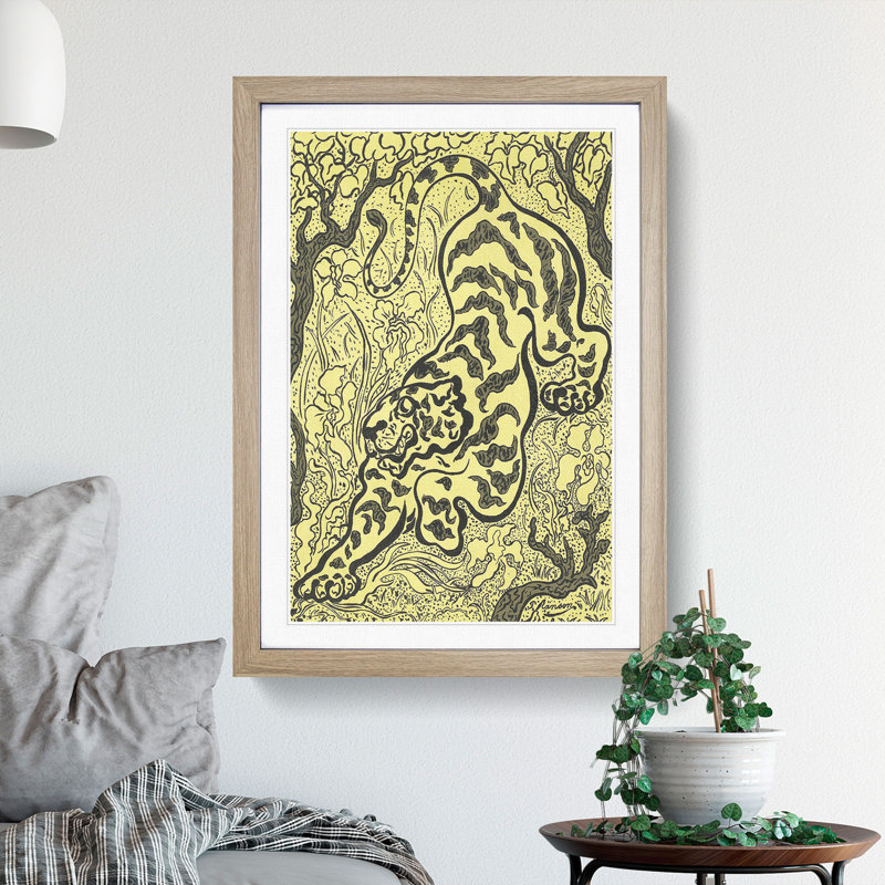 The Tiger by Paul Ranson - Picture Frame Painting, 36cm H x 27cm W x 2cm D, Oak Framed