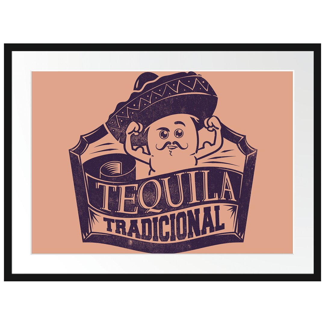 Gerahmtes Poster Tequila Traditionelles Licht