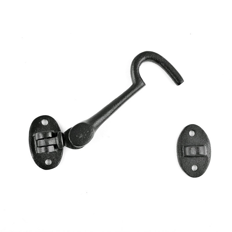Black Wrought Iron Cabin Hook Eye Bolt 4.5" Swivel Style Renovators Supply