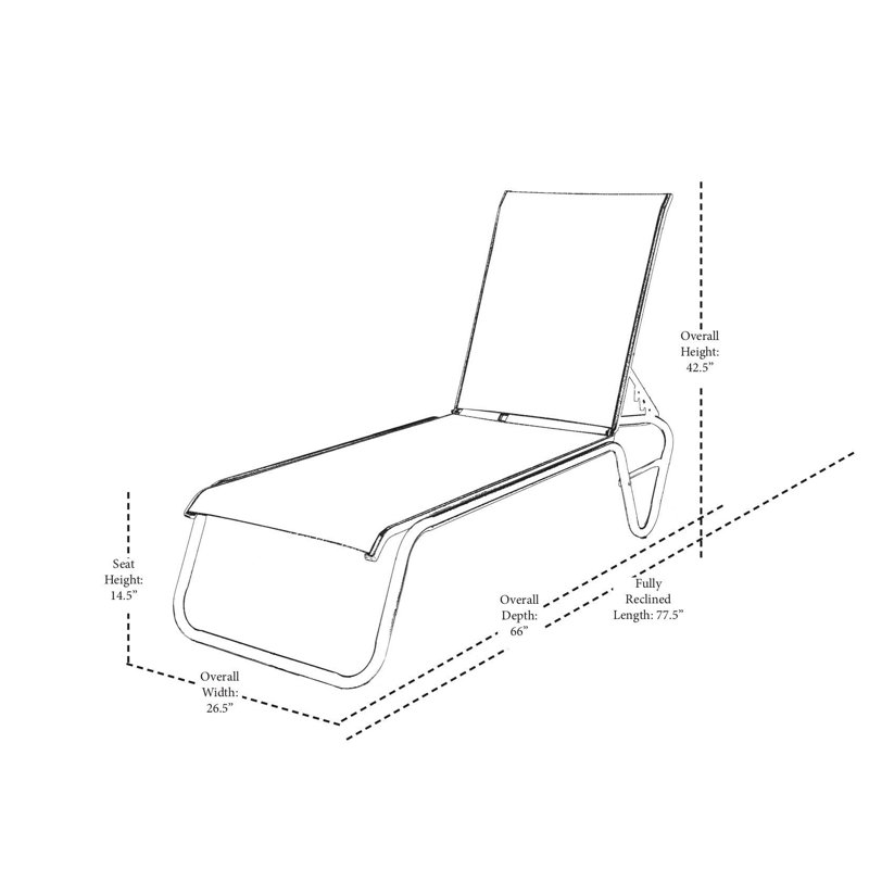 Chaise longue sans accoudoirs empilable à plat en aluminium Gardenella, Alliage Sunbrella®, Gris chaleureux