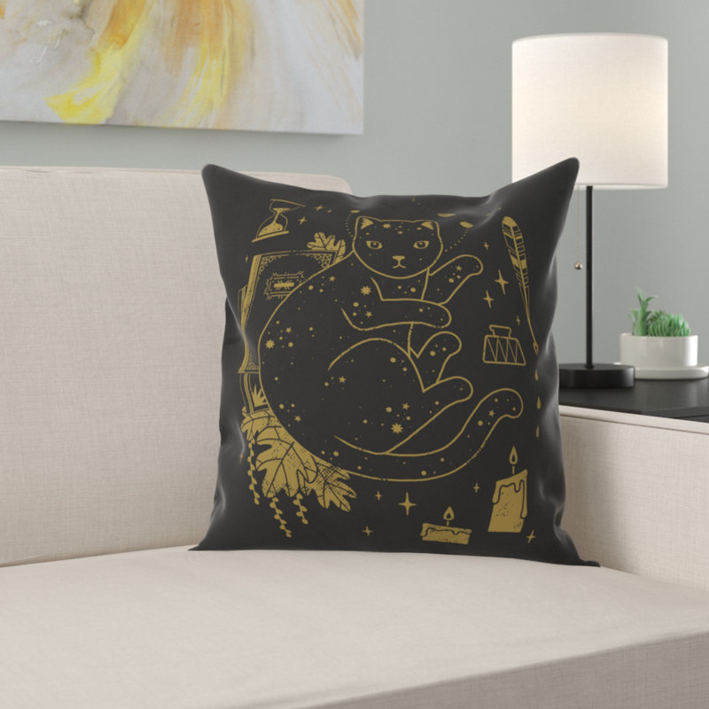 Coussin décoratif intérieur/extérieur lordofmasks magique assistant, 16 po x 1 po