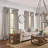 Drop Cloth Curtain Panel, Light Filtering Ring and Tab Top with Attached Valance, 63 in Long x 50 in Wide, Farmhouse Single Window Panel, Bedroom, Living Room and Dining Room, Grey-82922717-82922716