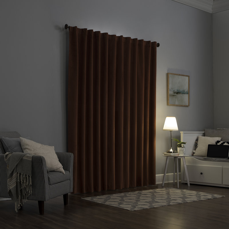 Panneau de rideau à velours insonorisant 100% velours, l 50 po x L 96 po, Rouge brique