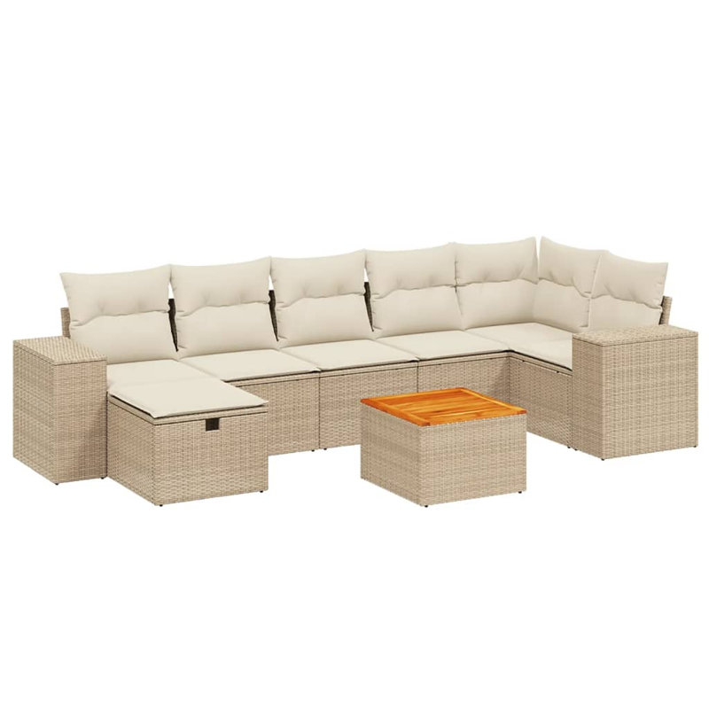 Ensemble de canapé de jardin modulaire en rotin PE 8 pièces Vidaxl