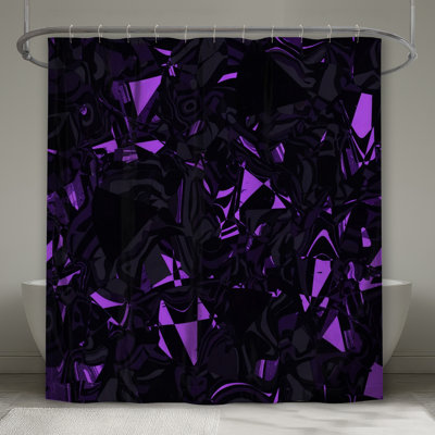 Rideaux de douche abstraits violets extra longs