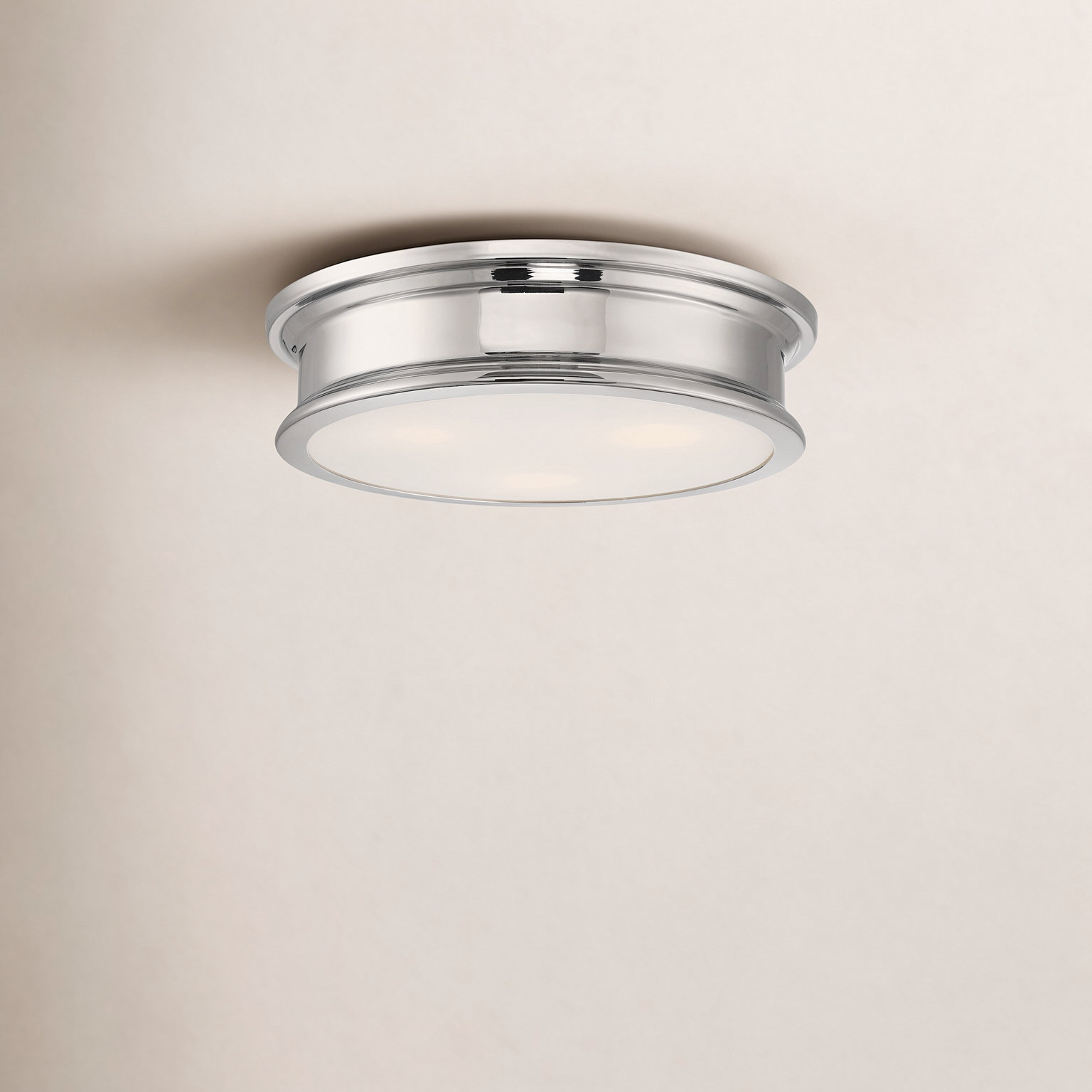 Rosanne 3-Light Flush Mount, Polished Nickel