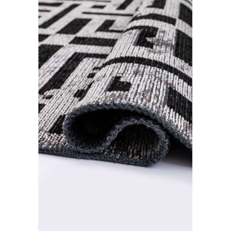 Rapture Black/Gray Geometric Luxury Area Rug, Rectangle 7'10" x 9'10"