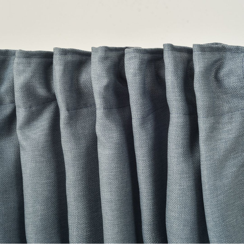 Extra Long & Extra Wide Faux Linen Decorative Curtain Single Panel, 280cm Width x 245cm Drop, Blue