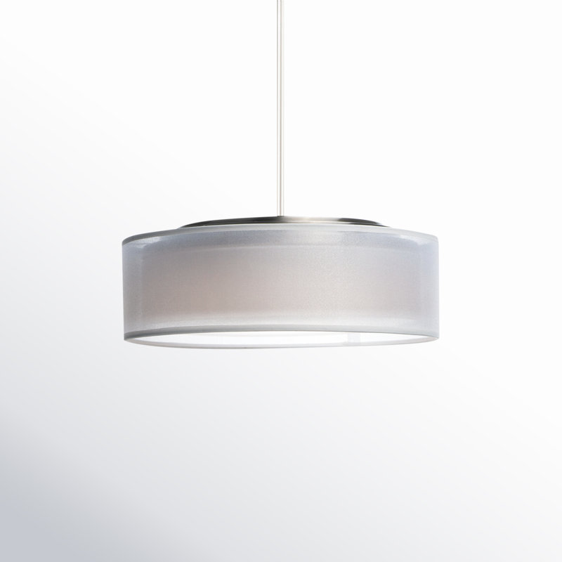 Luminaire suspendu cylindrique à 3 lumières Jessalyn, Nickel satiné