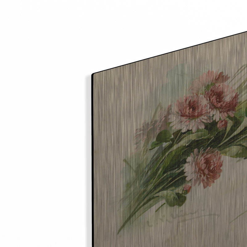 Art mural en métal luxueux «Double Daisies Color» par Art Licensing Studio, 24 po x 16 po