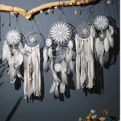 5 Pack Dream Catchers Boho Wall Decor Moon And Sun Feather Handmade Traditional Dream Catcher Wall Hanging Decor For Kids Bedroom Adult Living Room Ho