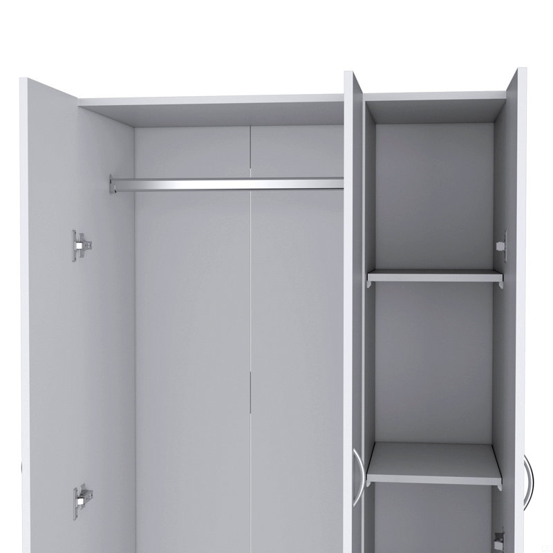 Armoire 3 portes avec tringle, Blanc