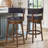 360° Swivel Bar & Counter Stool with Nailhead Trim, Upholstered Solid Wood Bar Chair for Kitchen Island-1558341873-1558341874