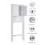 Armoire de rangement au-dessus de la toilette avec portes en rotin et tablettes réglables
