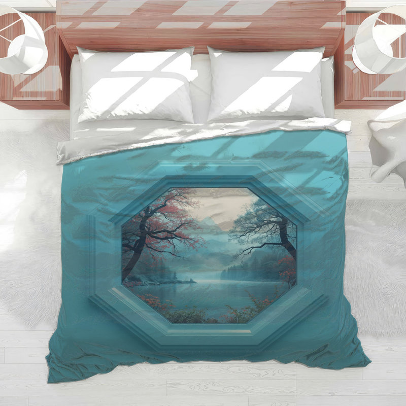 Mountain Lake View Comforter, Twin Extra Long