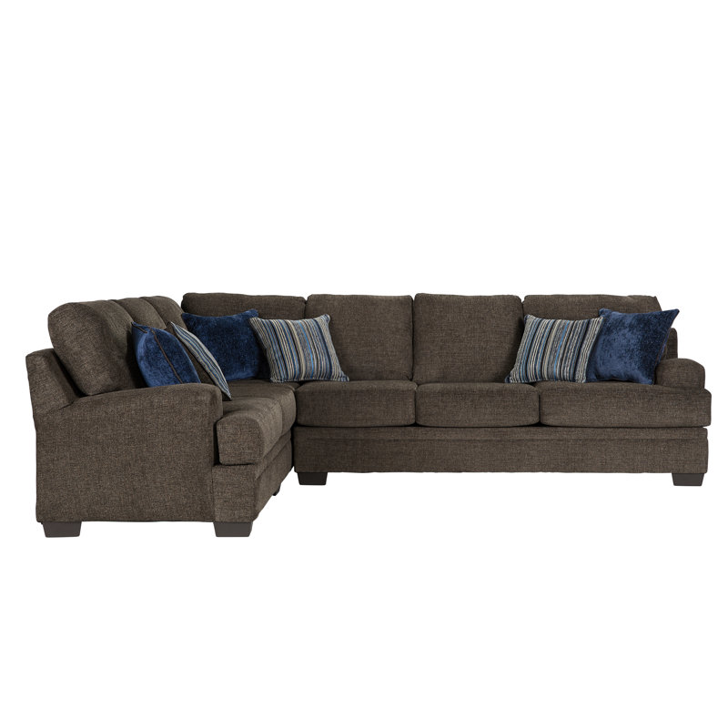 Canapé modulaire 2 pièces 8875Sec Hughes Furniture - Dewey bringé / gris indigo Peerless