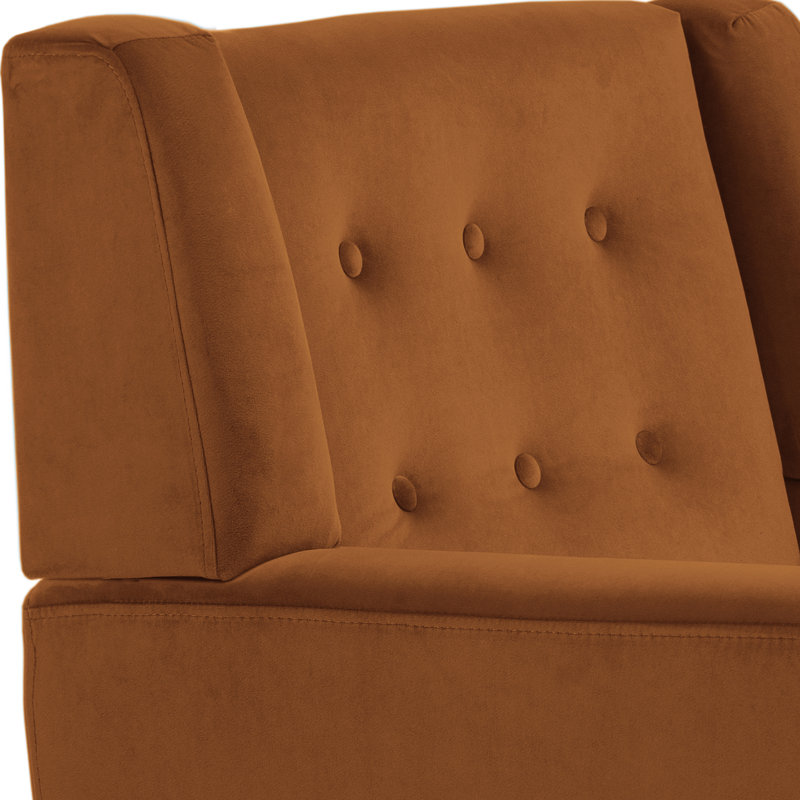Fauteuil Jaqueze, Velours orange performance