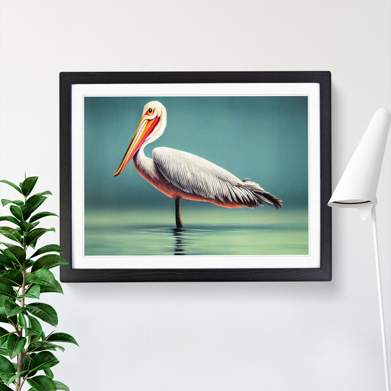 XH1022-6868X Pelican Portrait - Single Picture Frame Print, 46cm H x 64cm W x 2cm D, Black