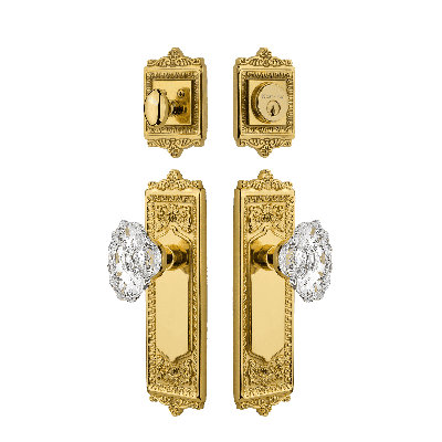 Nostalgic Warehouse Egg & Dart Entry Set with Chateau Crystal Knob