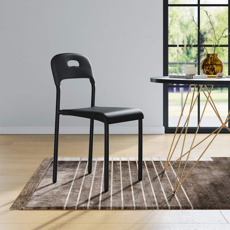 Upholstered Dining Chair, Black, 1