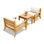 Noida Outdoor 3 - Piece Teak Conversation Set