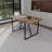 55" Mid Century Industrial Dining Table, 1.5" Thick Dark Wood Tabletop, Rectangular For 4-6, Black Metal Legs, Home Rural Table 55", Furnishing Accessory
