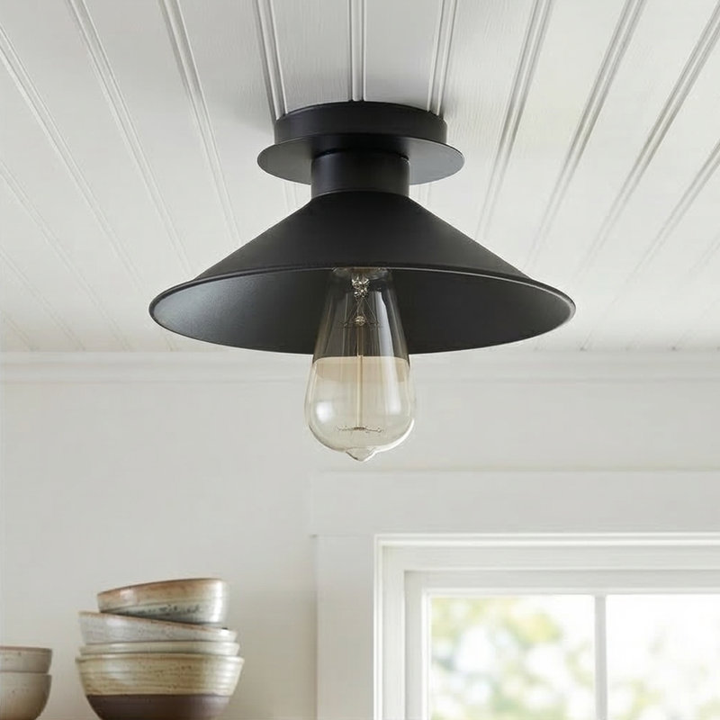 Carsonhill 1-Light Flush Mount, Black