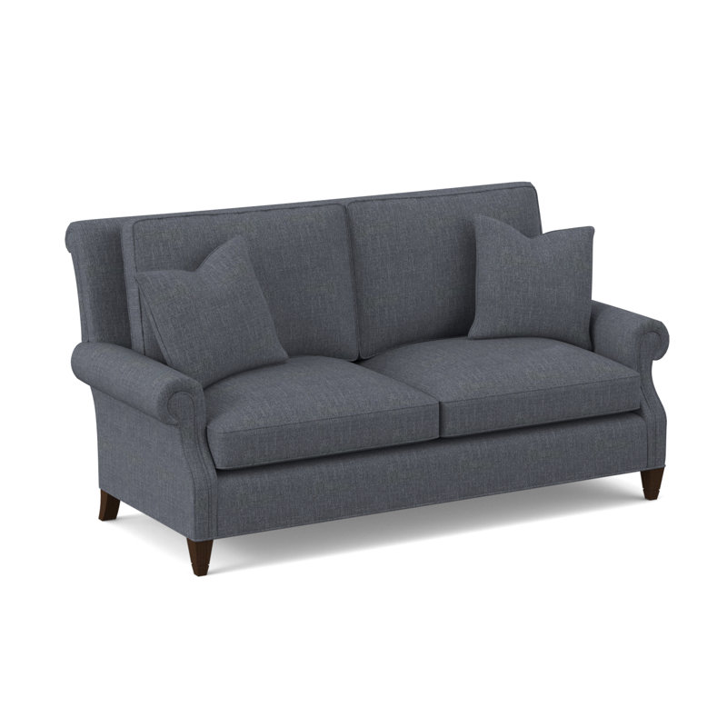 Library Sofa, American Walnut, Elise Harbor 100% Polyester