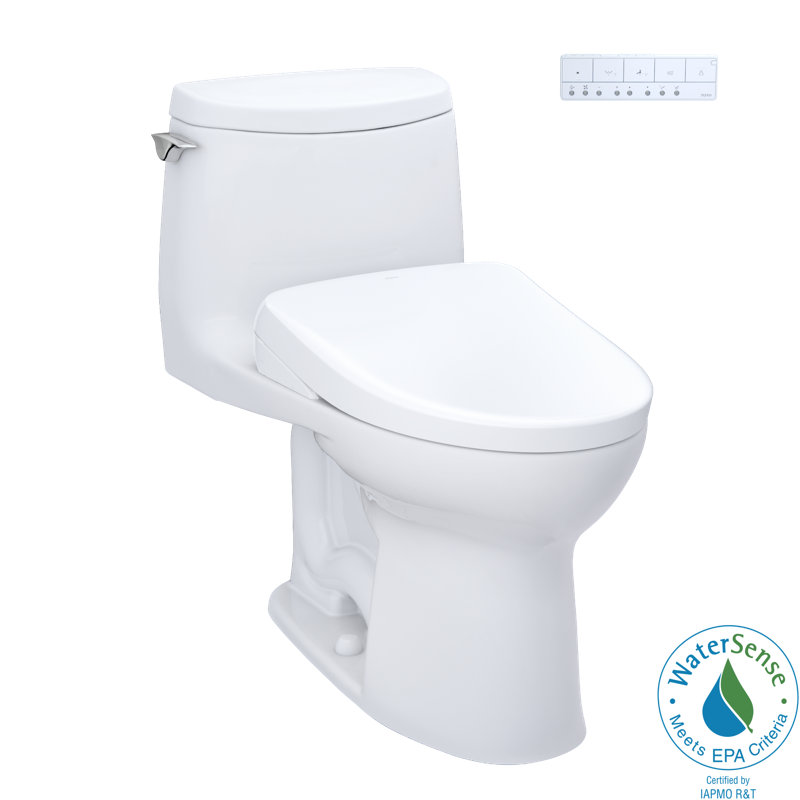 UltraMax® II 1 GPF Elongated Floor Mounted One-Piece Toilet (S7A Bidet Seat Included) with Auto Flush