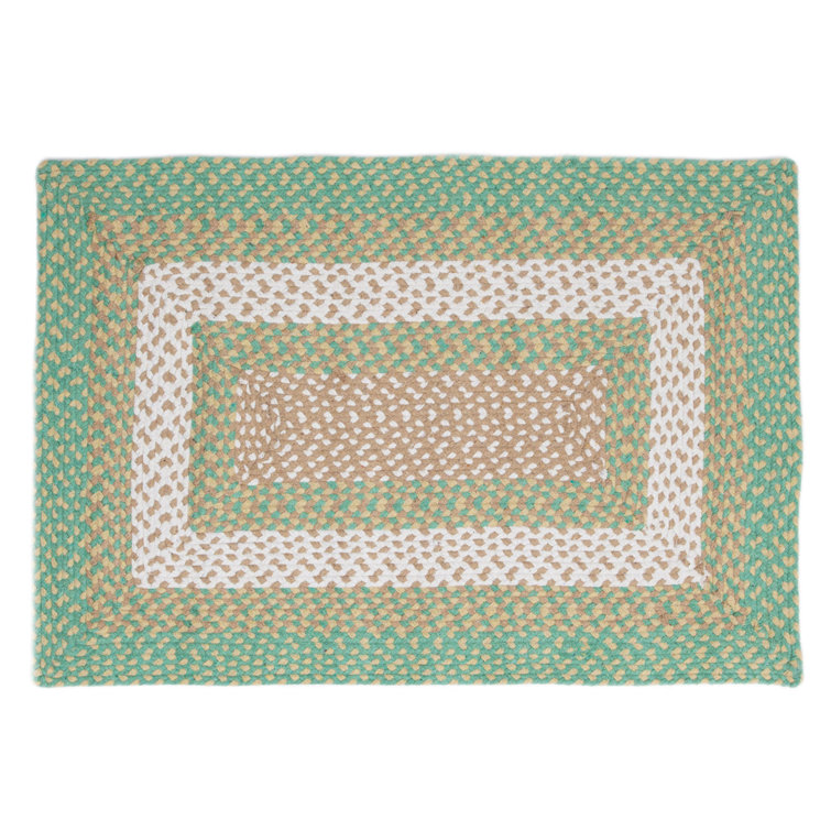 Waterbury Farmhouse Handmade Braided Green Area Rug
