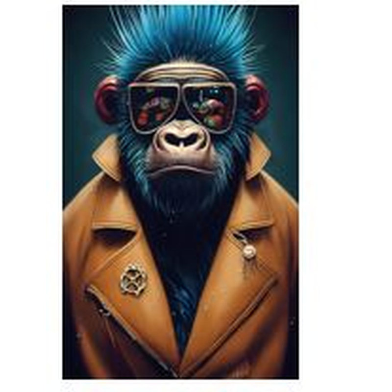 Fashion Gorilla Print on Glass