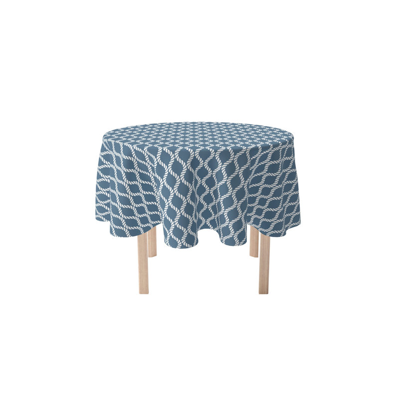 Nautical Wavy Ropes Tablecloth, 84" x 84"