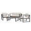 ENSEMBLE DE CHAT 4 PCS Navan, finition noire avec coussin