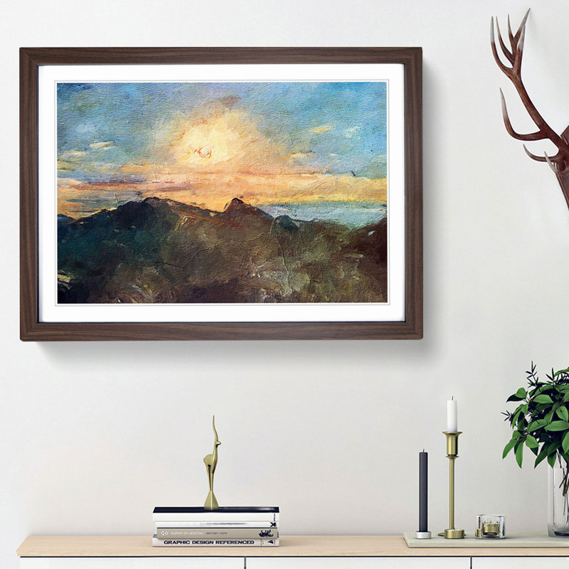 Morning Light by Fujishima Takeji - Picture Frame Painting Print, 48cm H x 65cm W x 2cm D, Walnut Framed