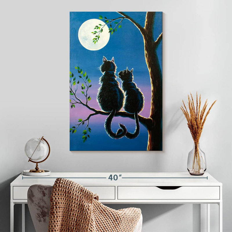 Hardie Moonlit Cat Couple, 30" H x 20" W