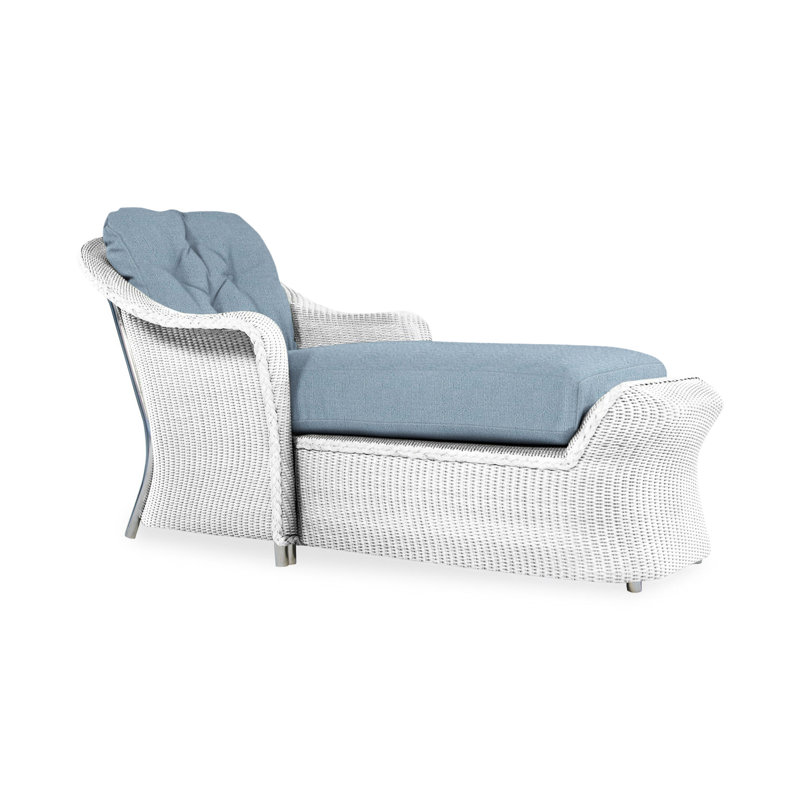 Reflections Outdoor Chaise Lounge, White, Beach Navy