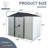 8Ft X 4Ft Outdoor Metal Storage Shed With Sliding Door And Foundation For Backyard, Patio, Lawn-123924716