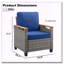 Ensemble de 2 chaises longues en osier gris avec accoudoirs ergonomiques et 4 coussins-74498050