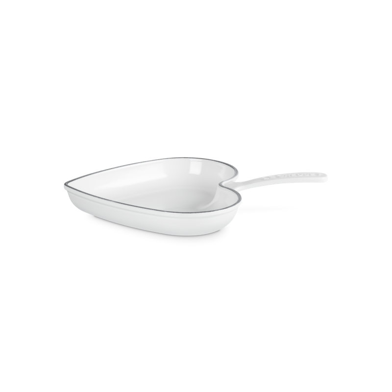 Le Creuset Enameled Cast Iron Traditional Heart Skillet, 10.25 In. - Pêche, White