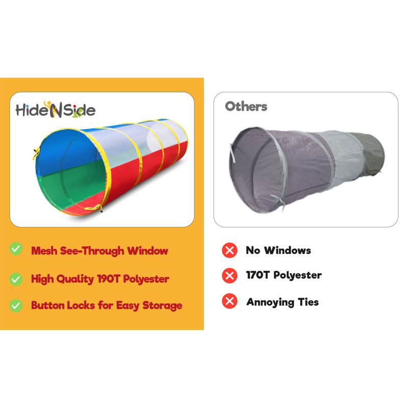6ft Multicolor Polyester Play Tunnel for Kids