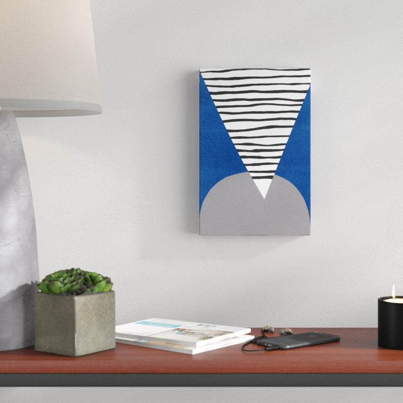 "Memphis in Blue IV" par Renée W. Stramel, reproduction d'art sur toile, H 12 po x l 8 po, Toile tendue