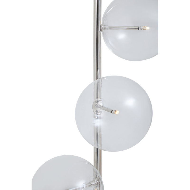 Anselma 190cm Column Floor Lamp, Silver/White