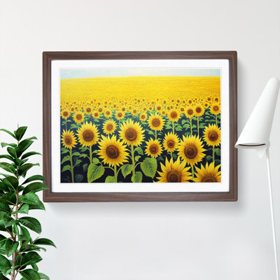 Soulful Sunflower Field - Framed Print