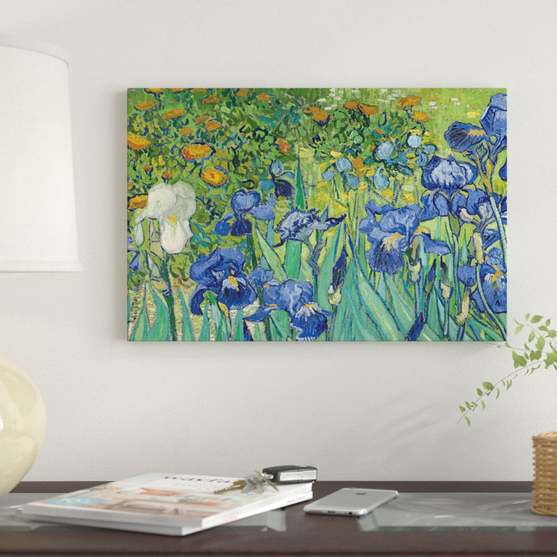 «Détail du centre gauche, Iris, 1889» par Vincent Van Gogh, reproduction sur toile, H 18 po x l 26 po x P 1,5 po