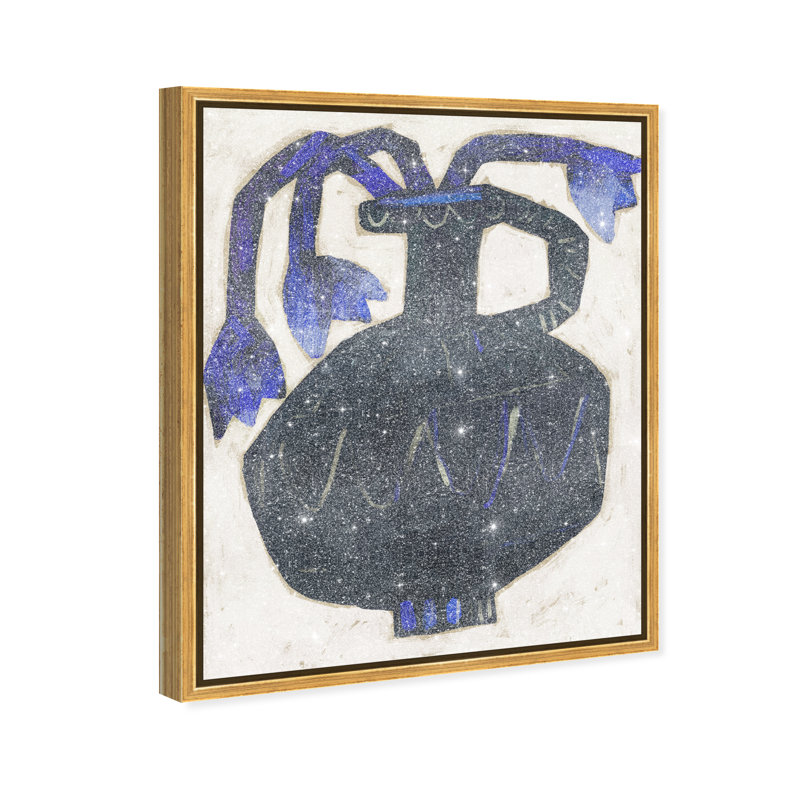 Indigo Vase Print by Oliver Gal, 21"H x 17"W, Gold Floater Frame