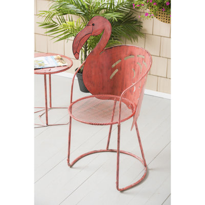 Beachcrest Home Flamingo Iron Bistro Table with Chair Reviews