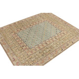 Distressed Homage Hand Knotted Wool Floral Area Rug